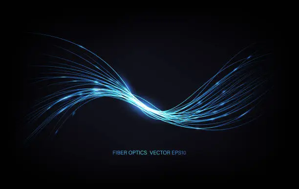 Vector illustration of Fiber optics lights abstract background