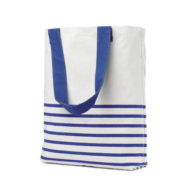 istock Stylish striped beach bag isolated on white. Summer accessory 1332097397