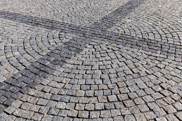 istock a modern road made of cobblestones and stones 1332097629