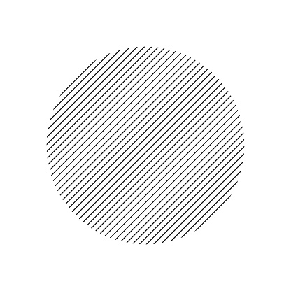Circle shape. Circle with lines. Black linear circle. Icon shape round.