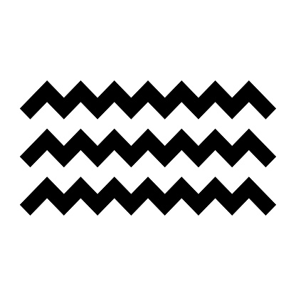 Zig zag shape. Line pattern. Shape element. Black zig zag.