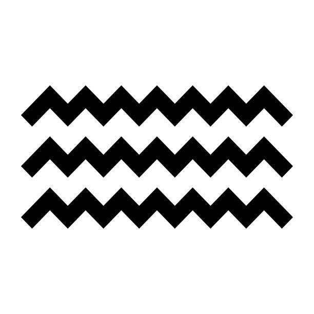 Zig Zag Shape Line Pattern Shape Element Black Zig Zag Stock