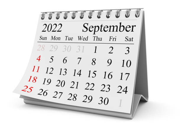 Calendar September 2022 stock photo