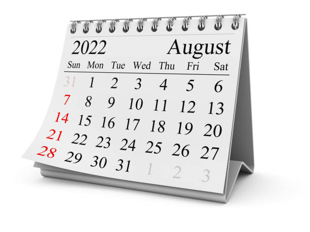 Calendar August 2022 stock photo