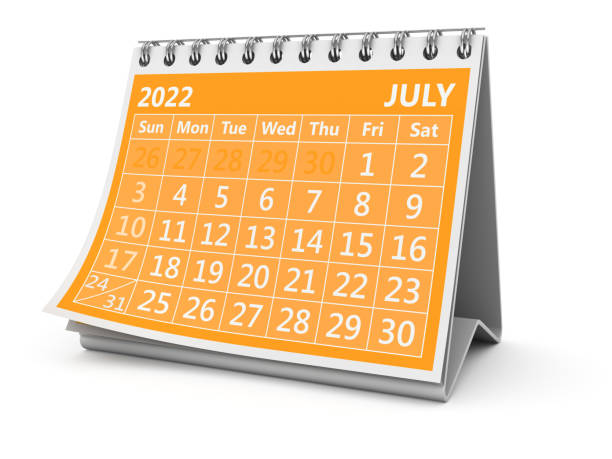 Calendar July 2022 stock photo