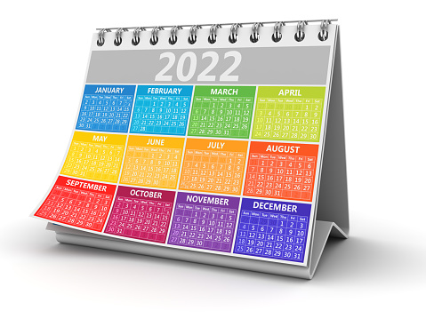 New year 2024 calendar with 12 month from January to December