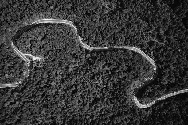 istock Aerial view on mountain road 1332101545