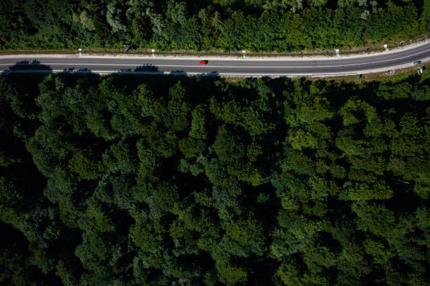 istock Aerial view on mountain road 1332102412