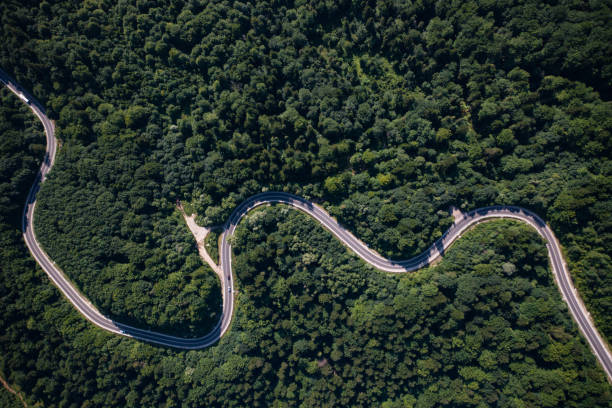 istock Aerial view on mountain road 1332104514