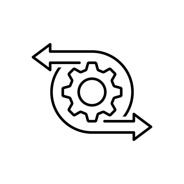 ilustrações de stock, clip art, desenhos animados e ícones de agile icon in flat style. flexible vector illustration on white isolated background. arrow cycle business concept. stock illustration - proceed