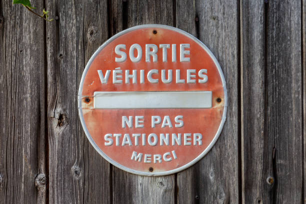 istock Sortie Vehicules French sign for vehicle exit 1332105767