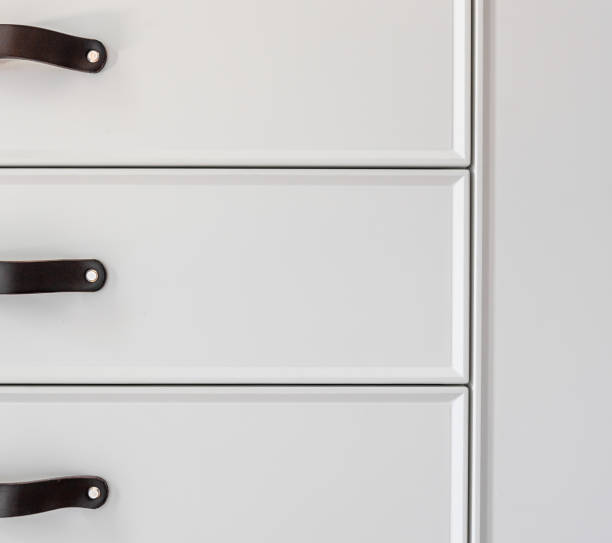 istock Black handles of the kitchen drawer or cabinet. 1332109768