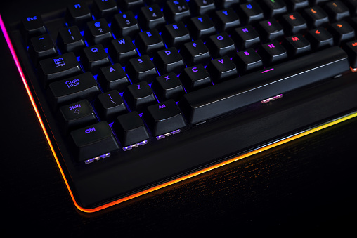 RGB backlit gaming keyboard - Blue and purple