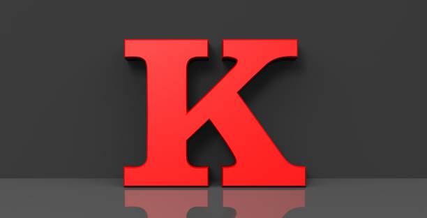 istock K red letter sign alphabet text capital letter 3d rendering on black background in high resolution for print and business 1332114830