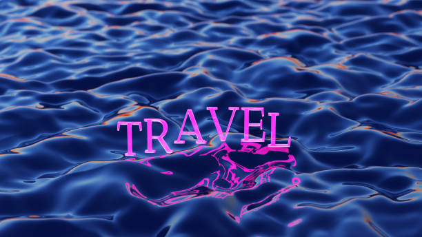 TRAVEL sea water background message