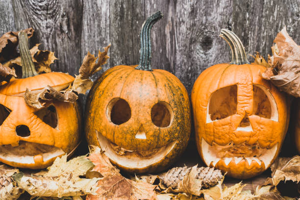 istock autumn pumpkins for halloween, banner design 1332115901