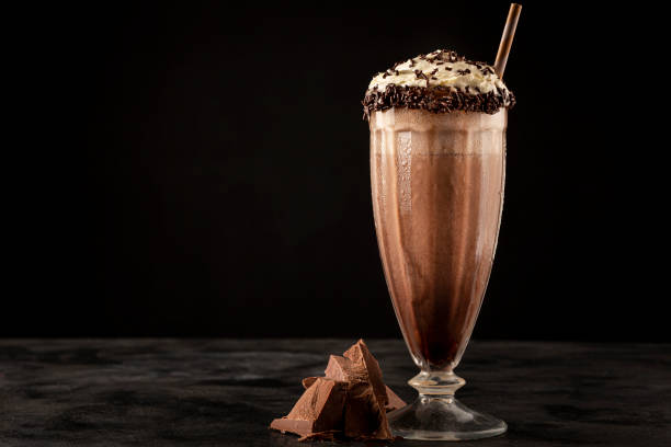 istock Chocolate milkshake with whipped cream. 1332118826