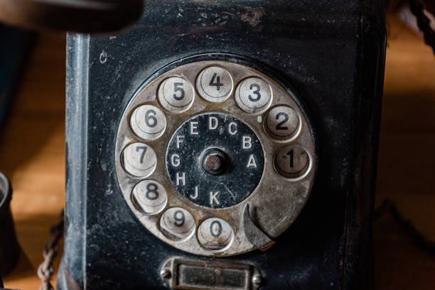 istock vintage rotary telephone, antiquity communication, telephone dial 1332120203