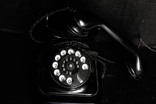 istock Old black rotary dial telephone 1332121980