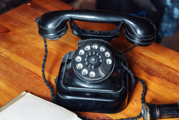 istock Old black rotary dial telephone 1332122057