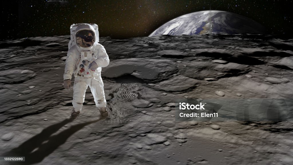 Astronaut on the moon. Elements of this image furnished by NASA Astronaut on the moon. Elements of this image furnished by NASA.

/nasa urls used for this collage:
https://images.nasa.gov/details-as11-40-5903.html
https://www.nasa.gov/feature/goddard/2019/new-research-sheds-light-on-the-ages-of-lunar-ice-deposits
(https://www.nasa.gov/sites/default/files/thumbnails/image/spflyover_v07_still.2320.jpg)
https://images.nasa.gov/details-as11-44-6609.html
https://images.nasa.gov/details-PIA23131 Apollo 11 Space Mission Stock Photo