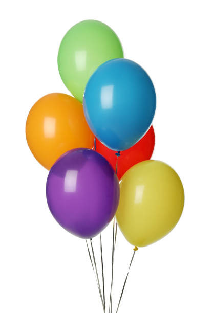 istock Bunch of colorful balloons on white background 1332123740
