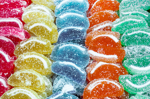 Multi Colored Soft Candy, Colorful, With Sugar Pieces, Gelatin Candy Background