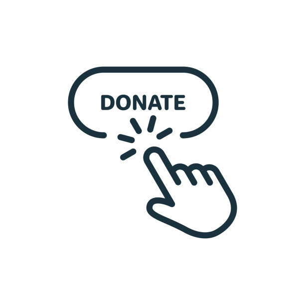 Button for Online Donate Line Icon. Donation with Click Linear Pictogram. Support and Give Help Online Outline Icon. Charity and Donation Concept. Editable Stroke. Isolated Vector Illustration Button for Online Donate Line Icon. Donation with Click Linear Pictogram. Support and Give Help Online Outline Icon. Charity and Donation Concept. Editable Stroke. Isolated Vector Illustration enrollment stock illustrations
