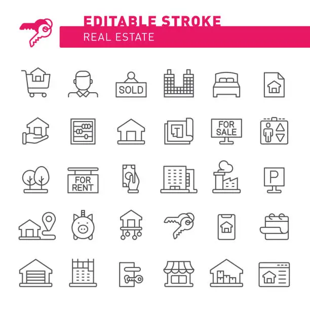 Vector illustration of Real Estate Icons