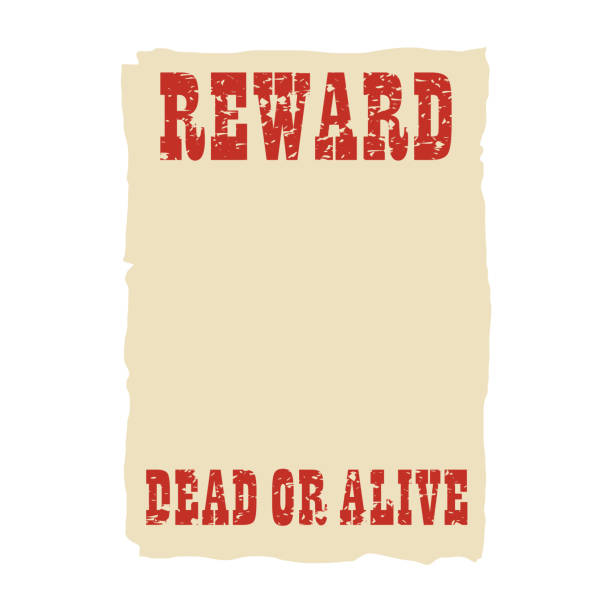 Vintage western reward placard. Wanted dead or alive poster template. Vintage western reward placard. Wanted dead or alive poster template bounty hunter stock illustrations