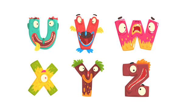 istock Monster Alphabet with Funny Capital Letter Having Open Toothy Mouth Vector Set 1332146556