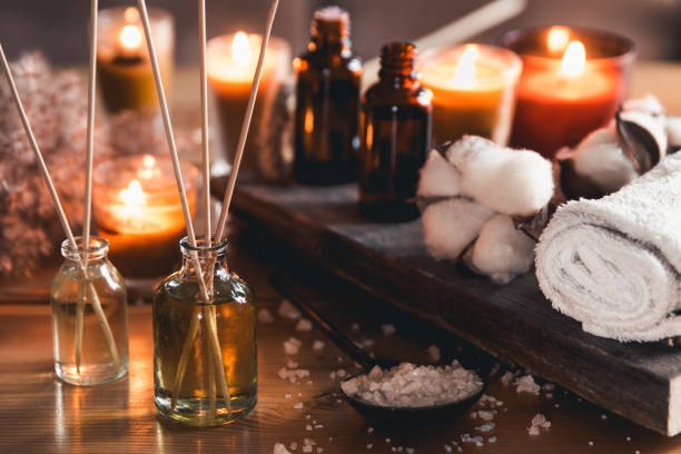 istock Massage oil and zen stones. Shallow DOF 1332148057