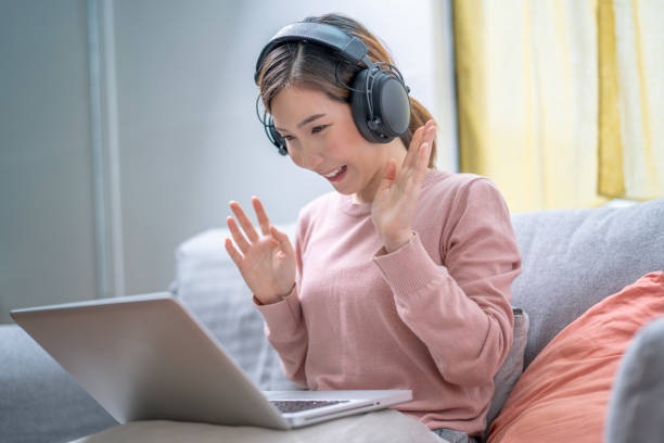 istock Asian woman working on a laptop computer, Work from home. 1332149644