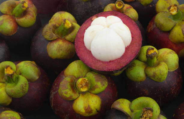 istock Mangosteen fruits close-up 1332150635