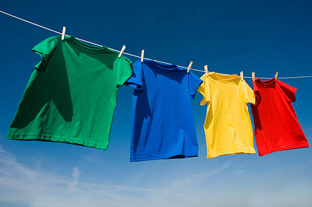 istock Primary Colored T-Shirts on a clothesline 133215100