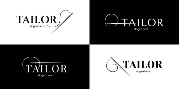 Beautiful tailor logo Beautiful tailor logo . Vector illustration. thread sewing item stock illustrations