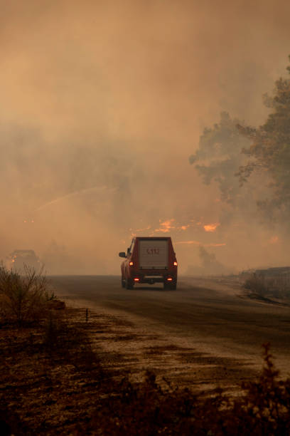 istock First Aid Car going to the Wild Fire 1332158047
