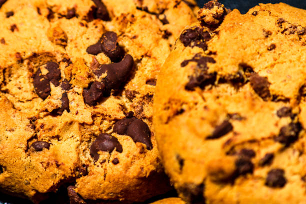 istock Chocolate cookies. Chocolate chip cookies shot 1332158303