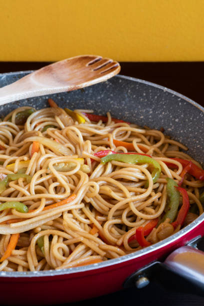 istock Spaghetti and vegetables wok with soy sauce 1332158356