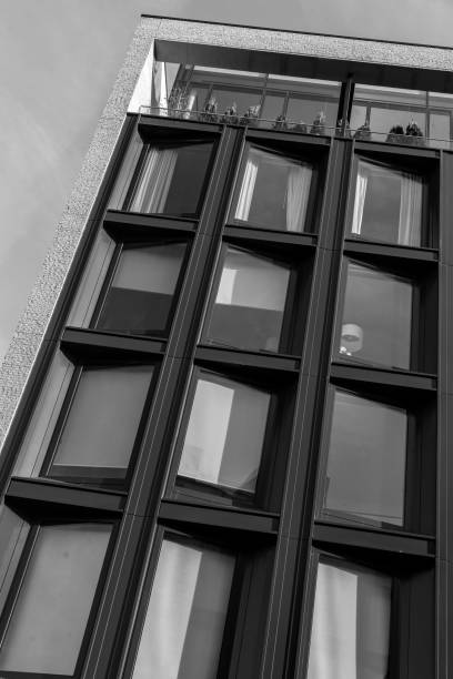 istock Partial view of the windows on a building 1332158860