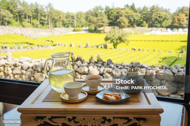 Seogwipo A Famous Green Tea Field In Jeju Island Stock Photo - Download Image Now - Cafe, Green Tea, Breakfast