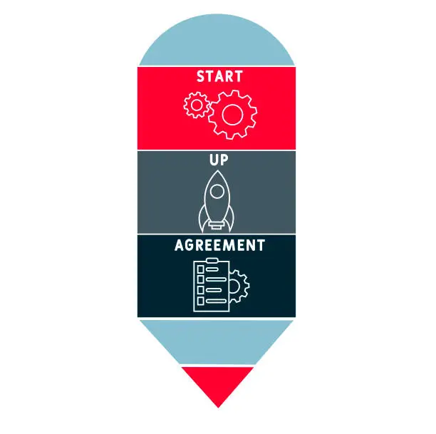 Vector illustration of SUA - Start Up Agreement acronym. business concept background.