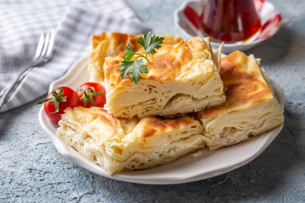 istock Delicious Turkish food; Tray pastry; (Turkish name; Su boregi) 1332168456
