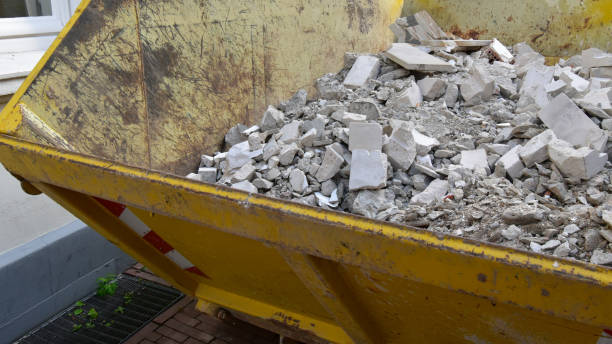 Concrete rubble in a slip stock photo