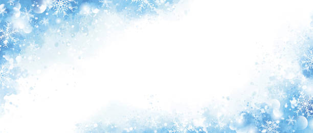 illustrations, cliparts, dessins animés et icônes de conception de fond d’hiver et de noël de neige et de flocon de neige sur aquarelle bleue avec illustration vectorielle d’espace de copie - focus on background blue art dirty