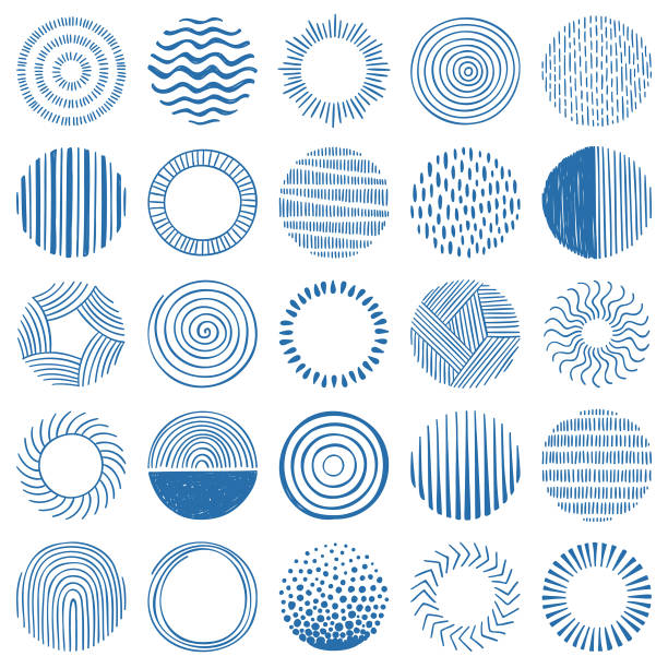 ręcznie rysowane okręgi - wave wave pattern abstract striped stock illustrations