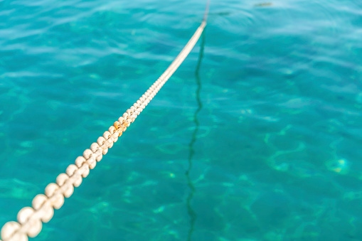 Sea Surface and yacht anchor chain