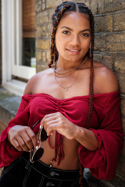 istock Young woman with cool hair posing. 1332189617