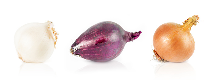 Creative layout made of red onion. High resolution photo. Full depth of field.