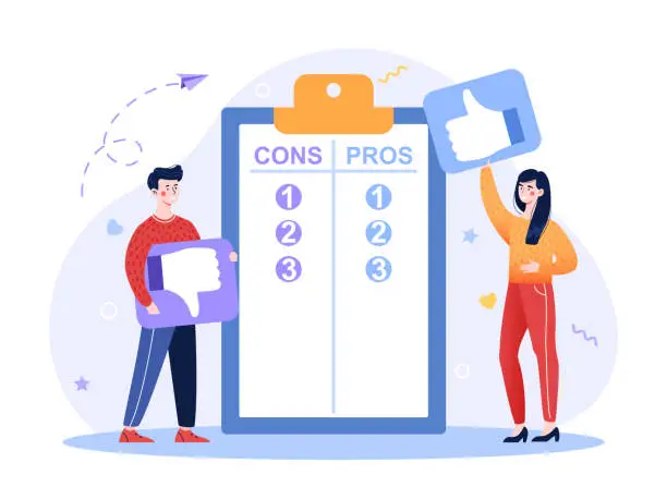 Vector illustration of Pros and cons concept